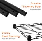 Whitmor 5 Tier Storage Shelves, Heavy Duty Metal Shelving, 400 lbs Capacity per Shelf, 2000 lbs Total, Easy Assembly for Kitchen, Garage, Plant, 18" L x 12" W x 50" H, Black - Image 5