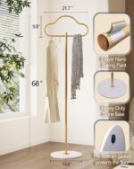 Gold Cloud Coat Rack, Freestanding Clothes Rack with Heavy Duty Marble Base, Gold Clothes Display Stand, Small Space Coat Tree for Corner, Bedroom, Boutique, Entryway - Image 4