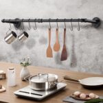 medla Industrial Pipe Clothes Rod: Wall Mounted Clothes Rack 2 PCS Pipe Cloth Hanging Stand Industrial Clothing Hanger Rod Heavy Duty Garment Storage Rail Laundry Drying Shelf for Closet Wardrobe - Image 5