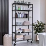 Metal Storage Shelves with Wheels, 6-Tier Rolling Shelf Adjustable Wire Shelving Rack Organizer Utility Storage Rack Shelving Unit for Home Kitchen Garage Pantry (6-Tier Shelf) - Image 7