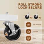 Hoctieon Z Clothes Rack with Cover, Metal Heavy Duty Clothing Rack, Rolling Garment Rack with Wheels, with Dustproof Cover Waterproof Protector, 2 Durable Zippers, for Hanging Clothes, White - Image 3