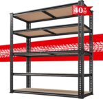 REIBII 40" W Garage Shelving 2500LBS Storage Shelves 72" H Metal Shelving 5 Tier Metal Shelves Adjustable Pantry Shelf for Closet Kitchen Warehouse 40" W x 19.7''D x 72''H - Image 9