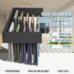 Sleclean Wall Mounted Drying Rack, Drying Rack Clothing, Collapsible Drying Racks for Laundry(Black, 80cm) - Image 4