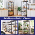 5 Tier Storage Shelves, Heavy Duty Wire Shelving Unit with Height Adjustable Shelves, Pantry Shelves with S Hooks, Sturdy Metal Storage Racks for Kitchen Bathroom Pantry Closet (Black, 60x35x150cm) - Image 7