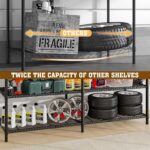 Heavy Duty Metal Storage Shelving Unit, Adjustable 5-Tier Shelving Rack(Wire Shelving Load 880LB), Steel Organizer Wire Rack (Black, 147 x 35 x 150 cm) - Image 6
