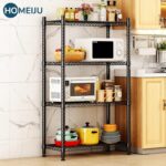 Homeiju 4 Tier Shelving Unit,Heavy-Duty Height Adjustable Storage Rack 1300 LBS Capacity with Adjustable Feet,Metal Storage Shelves Wire Shelf for Kitchen Garage Laundry,13.77"D x 35.43"W x 54.33"H - Image 5