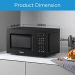 Midea 20L Solo Microwave Oven with Digital Touch Control, 700W, Child Lock, Memory Function, Defrost-by-weight-or-time, Fast Reheat, Push Button Door Opening, Best for Home & Office, Black, EM721BK - Image 6