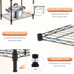 Whitmor 5 Tier Storage Shelves, Heavy Duty Metal Shelving, 400 lbs Capacity per Shelf, 2000 lbs Total, Easy Assembly for Kitchen, Garage, Plant, 18" L x 12" W x 50" H, Black - Image 3