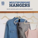 ZOBER Non-Slip Velvet Hangers Pack of 50 Ultra Thin Space Saving 360 Degree Swivel Hook Strong and Durable Clothes Hangers Hold Up-to 10 Lbs, for Coats, Jackets, Pants, Dress Clothes (Ivory) - Image 5