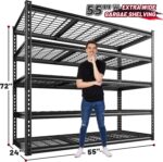REIBII 55" W Garage Shelving 3000LBS Heavy Duty Storage Shelves 5 Tier Adjustable Metal Shelving Unit for Storage Rack Garage Storage Shelves Industrial Utility Shelf, 55" W x 24" D x 72" H - Image 3