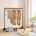 Hoctieon Z Rack, Rolling Clothes Racks with Z-Base, Heavy Duty Garment Rack, Clothing Racks for Hanging Clothes, Sturdy Metal Hanging Holder, Clothes Organizer Rack, Black - Image 8