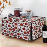 Glassiano White Floral Printed Microwave Oven Cover for Samsung 28 Litre Convection Microwave Oven MC28H5025VB/TL, Black - Image 2