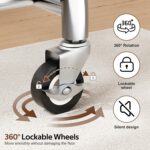 MISSLO Heavy Duty Clothing Rack with Wheels Rolling Clothes Racks for Hanging Clothes, Coats, Garment, Dress, Silver - Image 8