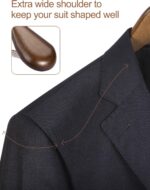 HOUSE DAY 4-Pack Wide Shoulder Wooden Hangers,Walnut Suit Hangers with Non Slip Pants Bar, Smooth Finish 360° Swivel Hook Solid Wood Coat Hangers for Dress, Jacket, Pants, Heavy Clothes Hangers - Image 6
