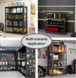 Heavy Duty 5-Tier Garage Shelving - Adjustable Metal Storage Rack with Lockable Wheels Industrial Standalone Shelves for Warehouse & Shed (60x40x80cm) - Image 7