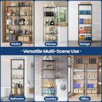 Abiglifty Storage Shelves, 5-Tier Metal Shelving, Wire Shelving Unit with Adjustable Leveling Feet, Shelf Organizer for Bathroom, Pantry, Laundry - Image 6