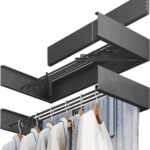 Sleclean Wall Mounted Drying Rack, Drying Rack Clothing, Collapsible Drying Racks for Laundry(Black, 80cm)