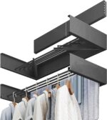 Sleclean Wall Mounted Drying Rack, Drying Rack Clothing, Collapsible Drying Racks for Laundry(Black, 80cm)