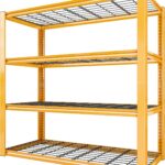 REIBII 40" W Garage Shelving 2240 LBS Storage Shelves Heavy Duty Metal Shelving 4 Tier Metal Shelves for Storage Adjustable Garage Shelf for Kitchen Pantry Warehouse Basement 40"W × 19.5"D × 59.5"H