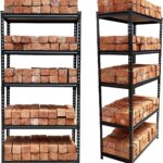 Ash & Roh® - Adjustable Section Rack & Shelves Industrial Storage Shelving Unit Boltless Rivet |5 Sections (Height 5.3 ft. | Length 2.8 ft. | Dimension 1.4ft (5 Section)