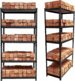 Ash & Roh® - Adjustable Section Rack & Shelves Industrial Storage Shelving Unit Boltless Rivet |5 Sections (Height 5.3 ft. | Length 2.8 ft. | Dimension 1.4ft (5 Section)