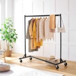 Hoctieon Z Rack, Rolling Clothes Racks with Z-Base, Heavy Duty Garment Rack, Clothing Racks for Hanging Clothes, Sturdy Metal Hanging Holder, Clothes Organizer Rack, Black - Image 4