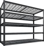 REIBII 55.2" W Garage Shelving Heavy Duty Garage Storage Shelves 3000LBS Adjustable 5 Tier Metal Shelving Unit for Storage Rack Storage Shelves Industrial Storage Rack Shelf,55.2" W x 26" D x 78" H - Image 8