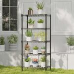 DUMOS 5-Tier Metal Wire Storage Shelves, Adjustable Standing Storage Rack Shelf, Heavy Duty Steel Shelving Unit Organizers for Kitchen Bathroom Pantry Garage, 23.2" W×13.4" D×59.8" H, Black - Image 2
