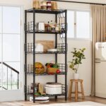5-Shelf Shelving Unit with Height Adjustable Shelves, Metal Shelves for Storage, Heavy Duty Wire Shelf Unit for Living Room, Kitchen, Garage, Black - Image 2