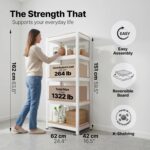 HOMEDANT 5 Tier Laminated Boltless Heavy Duty Garage Storage Adjustable Wide Size Metal Shelving Unit (1, (Shelf-W). 24.4" Wx16.5 Dx59.5 H) - Image 2