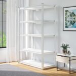 5-Tier Boltless Steel Shelf – Storage Rack with Rolled-Edge Frame & Thick MDF Boards, Ideal for Garage, Warehouse, Shop, Office, or Home Use (White Frame & White MDF, 183 * 90 * 40cm, 5 Tier) - Image 8