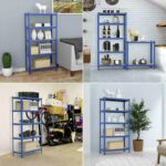Garage Shelving Heavy Duty Storage Shelves 5 Tier Metal Storage Shelving Unit Adjustable Garage Storage Shelves for Craft Warehouse Pantry Basement Closet Pantry Shelf 71"H x 35.4"W x 17.7"D (Blue) - Image 7