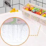 PINKE 3 Compartment Bathtub Toy Storage Bag, Quick Access Bath Toy Holder, Baby Shower Games, Bath Tub Quick Dry, White - Image 2