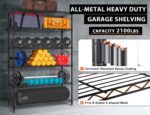 72" Storage Shelves Heavy Duty Shelving Loads 500/2100Lbs, 6 Tier Metal Utility Shelf Rack, Wide Garage Shelving, Adjustable Storage Shelves for Garage Basement Warehouse - Image 3