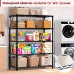 Wire Shelving 5 Tier Storage Shelves NSF Certified Heavy Duty Steel Metal Shelf Adjustable Rolling Rack Kitchen Garage Closet Pantry Laundry - Image 8