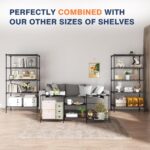 5-Tier Heavy Duty Wire Shelving Unit,35" Dx18 Wx 71" H,Shelf Racks On Lockable Wheels,Height Adjustable Metal Shelves,Shelving Unit and Storage for Bathroom,Kitchen,Garage,Office,Studio,Black - Image 6
