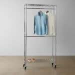 Amazon Basics Double Rod Garment Rack / Clothes Rail with Height-Adjustable Shelves - 181kg Max Weight, Chrome, 91 x 36 x 183 cm - Image 7
