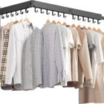 ZdwCyl Wall Mounted Clothes Hanger,Clothes Drying Rack,Laundry Drying Rack,Drying Rack Clothing,Laundry Hanger Rack,Retractable Dryer Racks,Collapsible, Aluminum,can be Fold Upward & Left & Right