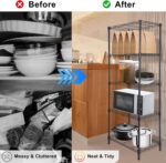 Whitmor 5 Tier Storage Shelves, Heavy Duty Metal Shelving, 400 lbs Capacity per Shelf, 2000 lbs Total, Easy Assembly for Kitchen, Garage, Plant, 18" L x 12" W x 50" H, Black - Image 6