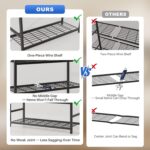 Storage Shelves, 5-Tier Metal Shelving Unit with Adjustable Feet, Heavy-Duty Shelf Organizer for Garage, Kitchen, Pantry and Closet Organization, 36.4" x 11.8" x 68.3", Black - Image 6