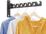 Wall Mounted Drying Rack Clothing Foldable for Laundry Room, Clothes Drying Rack Folding Indoor, Matte Black