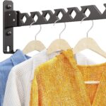 Wall Mounted Drying Rack Clothing Foldable for Laundry Room, Clothes Drying Rack Folding Indoor, Matte Black