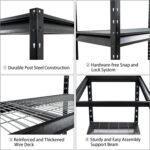 The Atlas 72" W Heavy Duty Garage Shelving Load 8000 Lbs, 4 Tier Metal Storage Shelves, Adjustable Industrial Steel Rack for Warehouse Basement Shop, 72" W x 24" D x 72" H, Black - Image 6