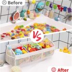 PINKE 3 Compartment Bathtub Toy Storage Bag, Quick Access Bath Toy Holder, Baby Shower Games, Bath Tub Quick Dry, White - Image 3
