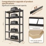 WWI Storage Shelves Metal Shelves Steel Rack 180cm Five Layers Metal Storage Rack Height Adjustable Storage Shelves (black, 90 * 40) - Image 3
