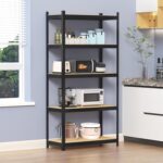 Topeakmart 5-Tier Utility Shelves, Metal Storage Shelves Garage Shelving Unit Adjustable Garage Storage Shelves Storage Racks Heavy Duty Shed Shelving- Black, 35.5 x 16 x 71 Inch - Image 6