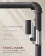 VASAGLE Clothes Rack, Heavy Duty Clothing Rack, Industrial Pipe Style Rolling Garment Rack with Shelf, for Bedroom, Laundry Room, Retail Store, Rustic Brown and Black UHSR65BX - Image 5