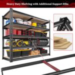 REIBII 2500LBS Garage Shelving 72''H Storage Shelves Heavy Duty Shelving 5 Tier Metal Shelves for Garage Shelves Adjustable Shelving Units and Storage for Closet Pantry Shelf, 72" H x 40" W x 20" D - Image 6