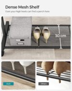 SONGMICS Clothes Rack on Wheels, Single-Rail Metal Garment Rack, with Storage Shelf, Top Rail Holds up to 40 kg, Black HSR25BK - Image 6