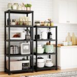 Plastic Storage Shelves, 70.2" H x 11.8" D x 23.62" W Plastic Shelves for Storage, 5-Tier Shelving Unit, Storage Rack, 330 lbs, Bathroom, Laundry, Garage & Home - Image 7